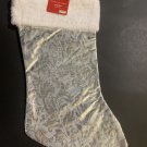 18” silver christmas stocking. NWT