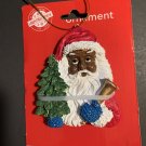 African American Black Santa Head Ornament  Holiday Gift Christmas Hanging