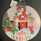 Christmas House Hanging Ornament African American Santa Sign 11.5 in. x 12.5”