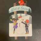 Christmas House Hanging Sled African American Kids Sign 14.5”.x 8.5”
