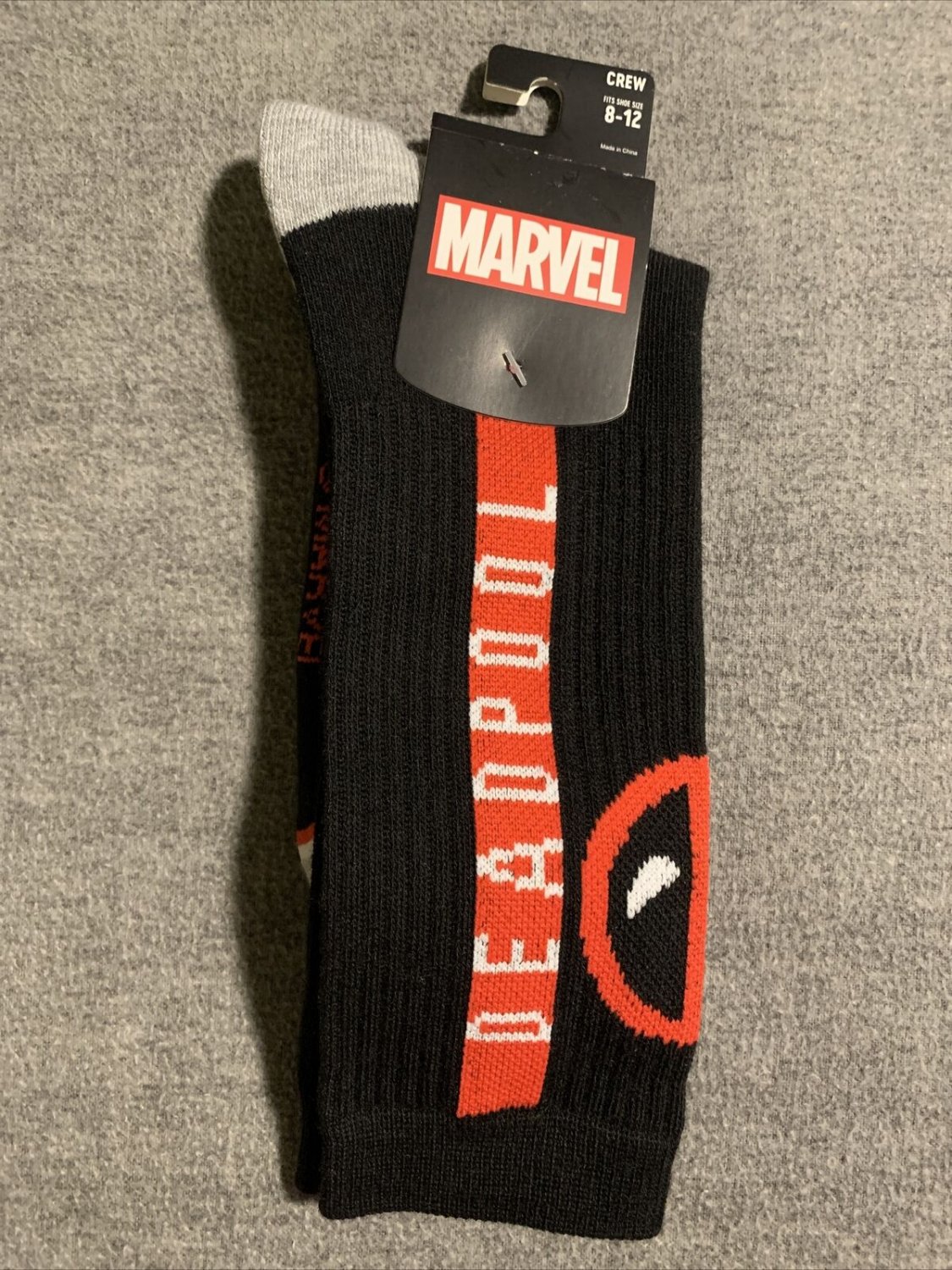 Bioworld Marvel Deadpool Men's Single Pair Crew Socks NEW