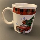 Red Truck Buffalo Print Coffee Mug New