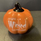 Pumpkin ceramic figurine “Something Wicked” New