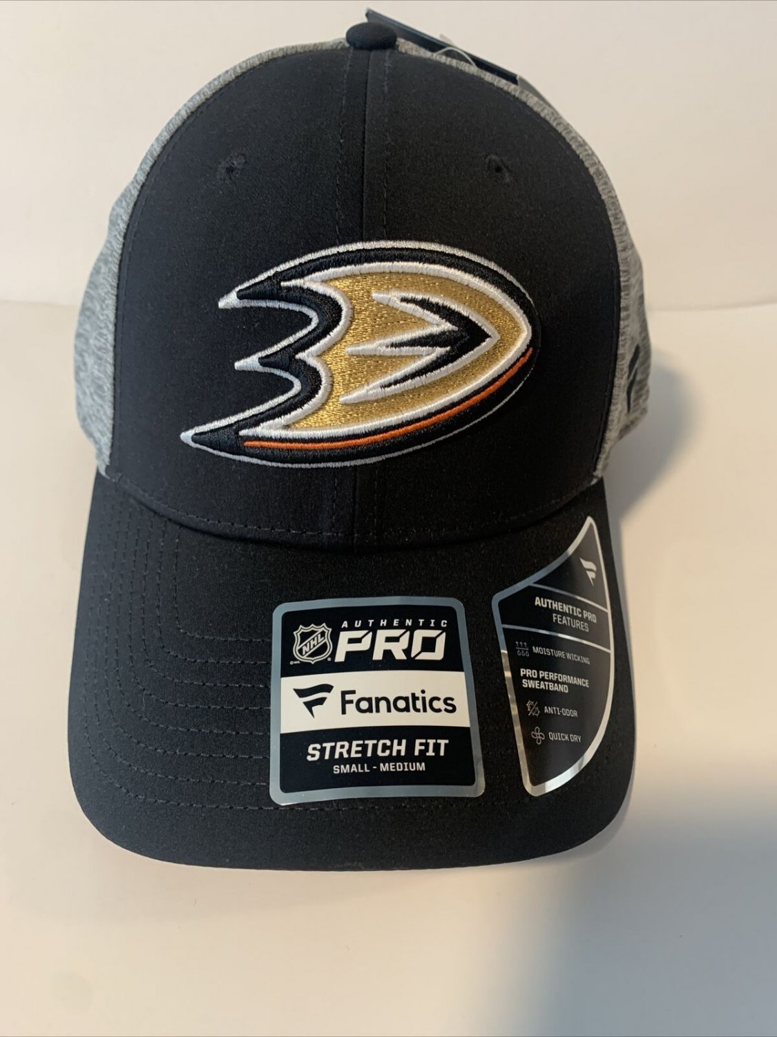Anaheim Mighty Ducks Pro Fanatics Stretch Fit S/M Adult Unisex Hat New With Tags