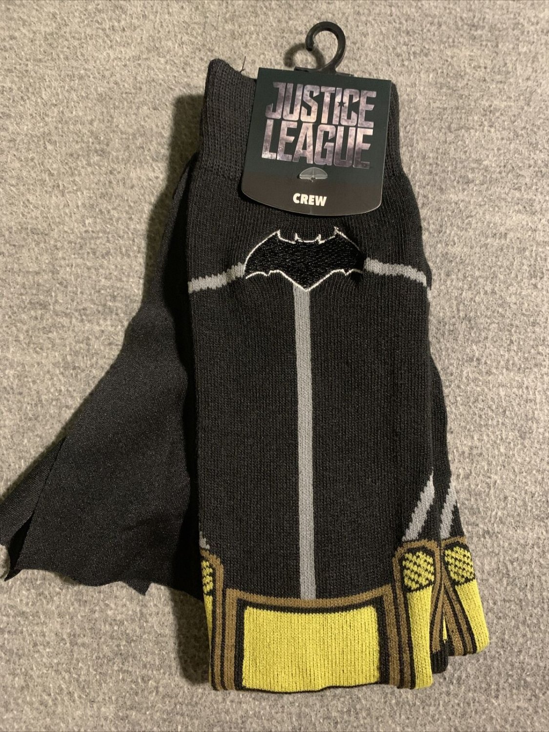 New Marvel Bioworld Batman One Pair Crew Socks (Black Men's Size 10-13)