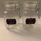 2 Christmas Glass Jars 9 oz. “Sweets For Santa”