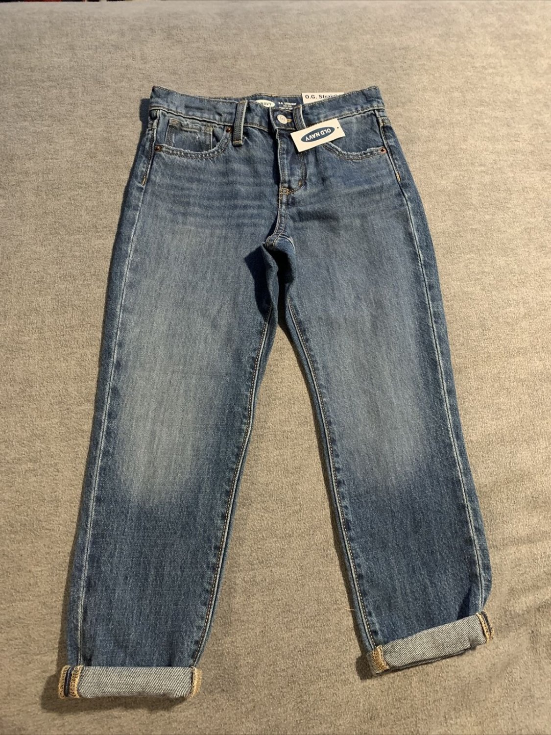 New Old Navy Girls Jeans O.G straight high rise built in tough size 6