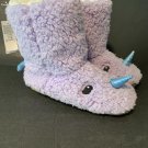 OLD NAVY PLUSH SHERPA CRITTER Purple Unicorn Boot Slippers Size 5/6 NEW