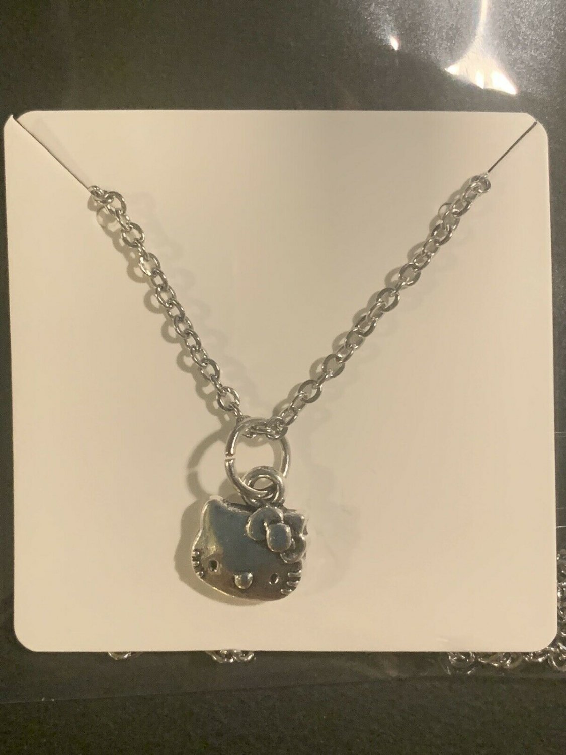 Hello Kitty Petite SilverTone Pendant With 18" Necklace