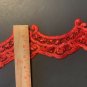 Red Embroidered lace trim. 1 yard pre cut