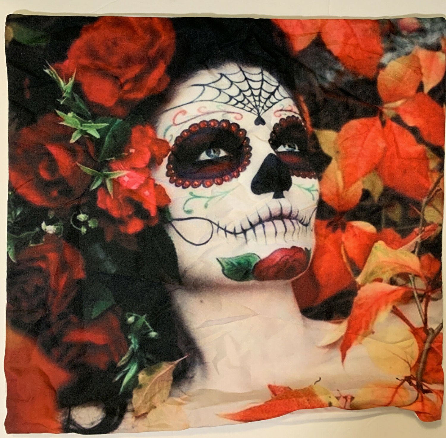 Day Of The Dead - Dia De Muertos - Halloween Throw Pillow Cushion Cover NWOT