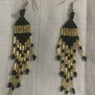 Huichol dangle earrings. Gold and Black new