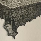 Halloween lace table cloth spider webs Black. 30”x40” NWt