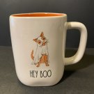 Rae Dunn HEY BOO Cat Ghost Costume Halloween Mug cup ceramic artisan LL Magenta