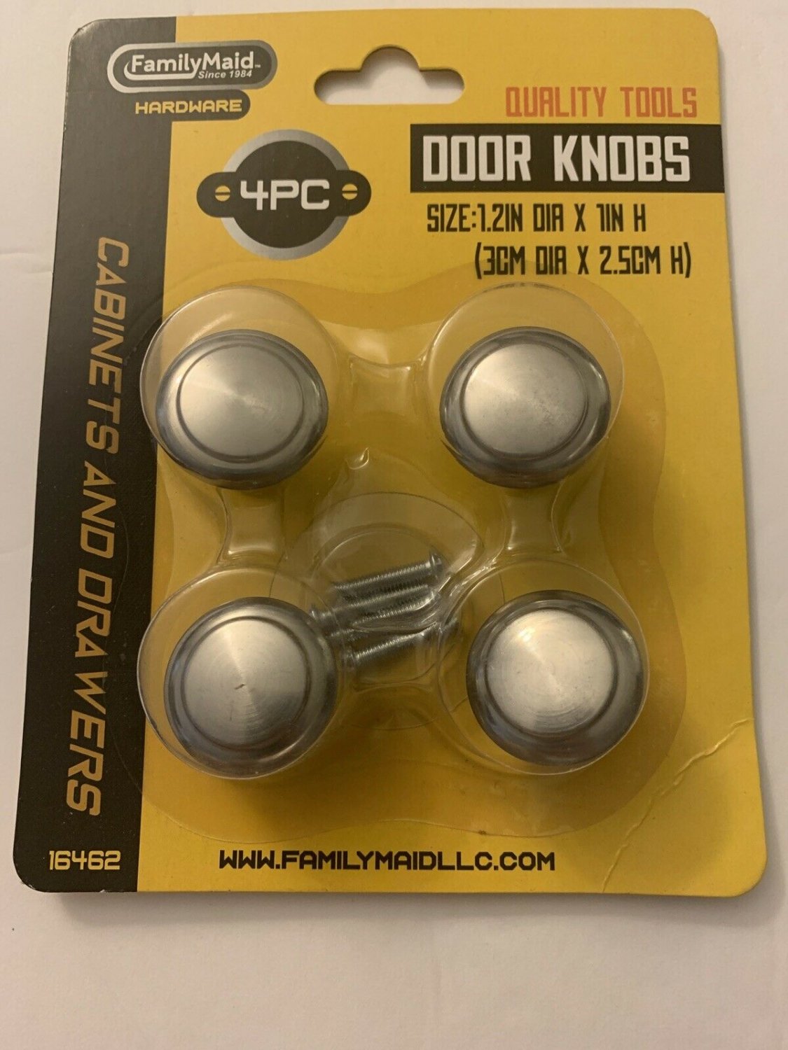 4 Piece Metal Silver Color Drawer Pulls / Door Knobs NEW