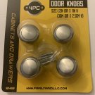 4 Piece Metal Silver Color Drawer Pulls / Door Knobs NEW