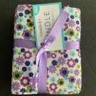 Fabric 5 Pieces 100% Cotton 18" X 21" Quilting Sewing Purple Floral Prints