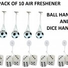 CAR HANGING COMBO OF 2 CAR HANGING FRESHNER DICE AND BALL PACK OF 10/CAR PERFUME