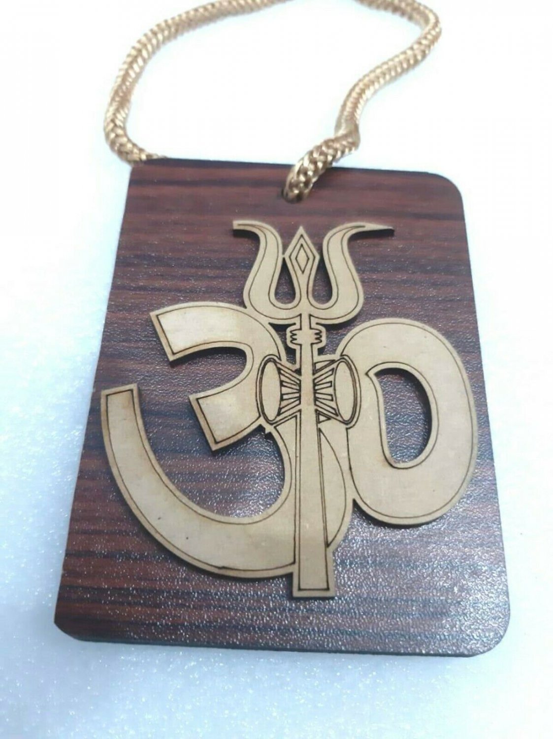 OM TRISHUL CAR WOODEN HANGING/EASY TO HANGING.LONG LASTING THREAD/GOD ...