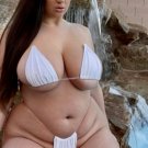5 x 7 NUDE CURVY THICK BUSTY BRUNETTE 022864 BOOBS
