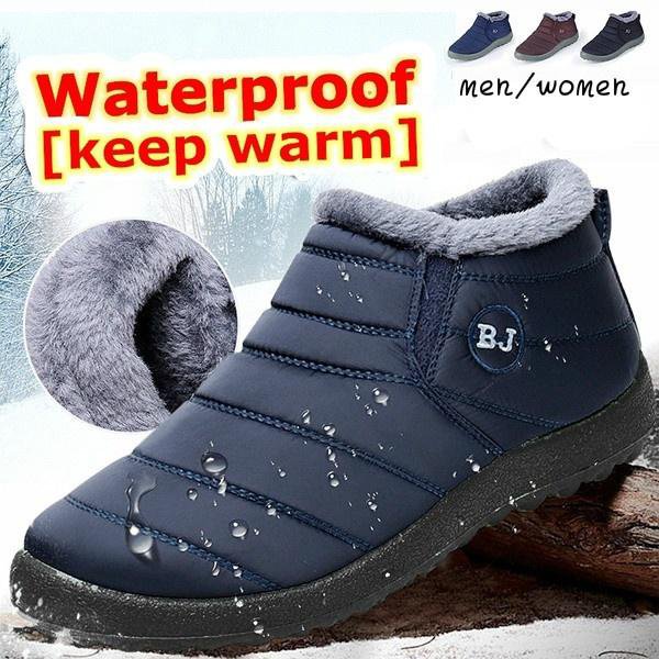 for Men Snow Boots Waterproof Winter Footwear Plus Size 47 Slip on Unisex Ankle Winter Boots