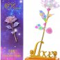 Galaxy Rose Flower 24K Foil Plated Gold  Creative Golden Rainbow Beauty Rose Valentine's Day Gift