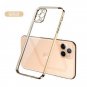 Luxury Plating Square Frame Silicone Transparent Case on For iPhone 11 12 13 Pro Max Mini