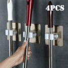 2/4pcs Adhesive Multi-Purpose Hooks Wall Mounted Mop Organizer Holder RackBrush Broom Hanger Hook