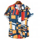 Coldker 2021 camisas Mens Shirt Summer Vintage Ethnic Printed Turn Down Collar Short Sleeve Shirt