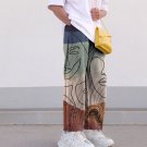 2022 New Trendy Graphic Printed Knitted Men Trousers Loose High Waist Graffiti Jogger Pants Street