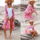 Plus Size Swimwear Cover Up Womens Blouses And Shirts Floral Print Long Sleeve Dress