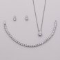 Silver Bridesmaids Jewelry Set, cubic zirconia earrings, bridesmaid  gift set, Petite Round