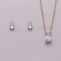 Silver Bridesmaids Jewelry Set, cubic zirconia earrings, bridesmaid  gift set, Petite Round