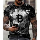 Hot Sale Casual Streetwear T-shirt Men's Short-sleeved  Bitcoin O-Neck Pullover And Men 3D printing