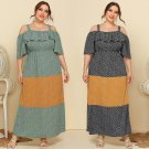 2022 new temperament leisure fashion Plus Size suspender Ruffle loose casual long-style dress