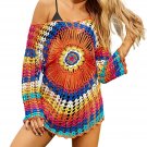 Bikini Coverup Beach Dress 2021 Summer Beachwear Color  Cotton Crochet Tunic Cover Ups For Swimwear