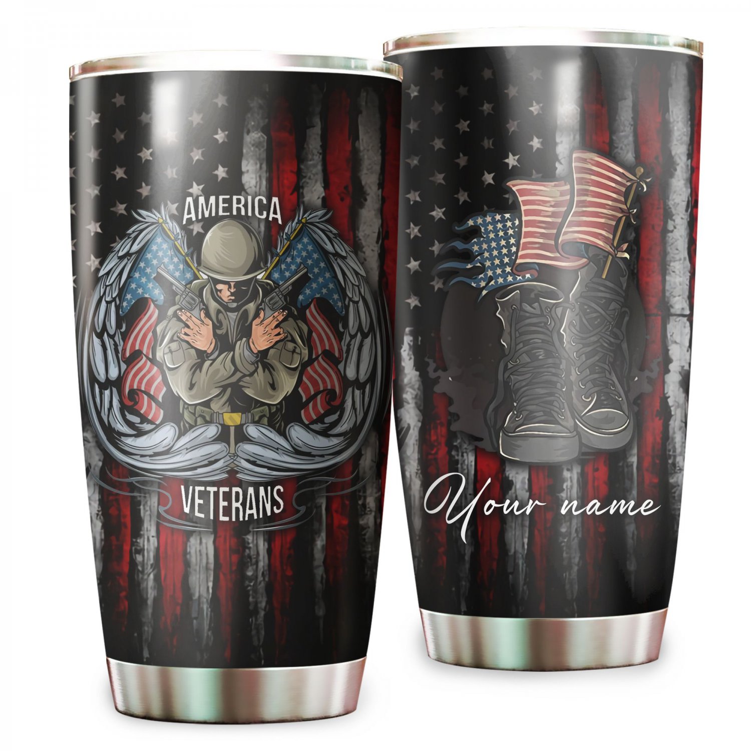 America Veterans Boots Shoes With America Flag Tumbler For Veterans 276T6NVM0041
