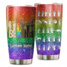 Glitter Rainbow Color LGBT Sign Language Personalized Gifts Custom Name Tumblers Cup 1019T4VTH0705