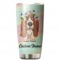 Hold My Drink I Gotta Pet This Dog Cute Basset Hound Custom Name Tumbler Cup 1121T2VTH0341