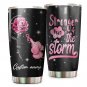Pink Elephant Rose Custom Name Tumbler Cup For Breast Cancer Survivors And Supporters 1124T2PLH0488