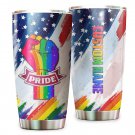 Pride Rainbow Hand American Flag Custom Name Tumbler Cup In Pride Month 1129T2LTTT0284