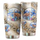 Cute Lovely Glitter Turtle Under The Sea Leopard Patten Tumbler Cup For Ocean Lovers  1145T2LTTT0292
