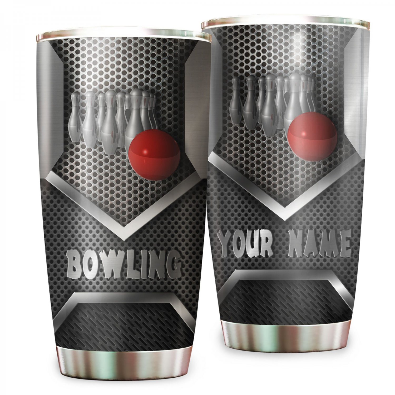 Bowling Steel Pattern Custom Name Tumbler For Bowling Lovers 243T6PLH0060