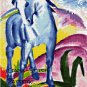 Large Blue Horse Famous Painting Cross-Stitch Pattern