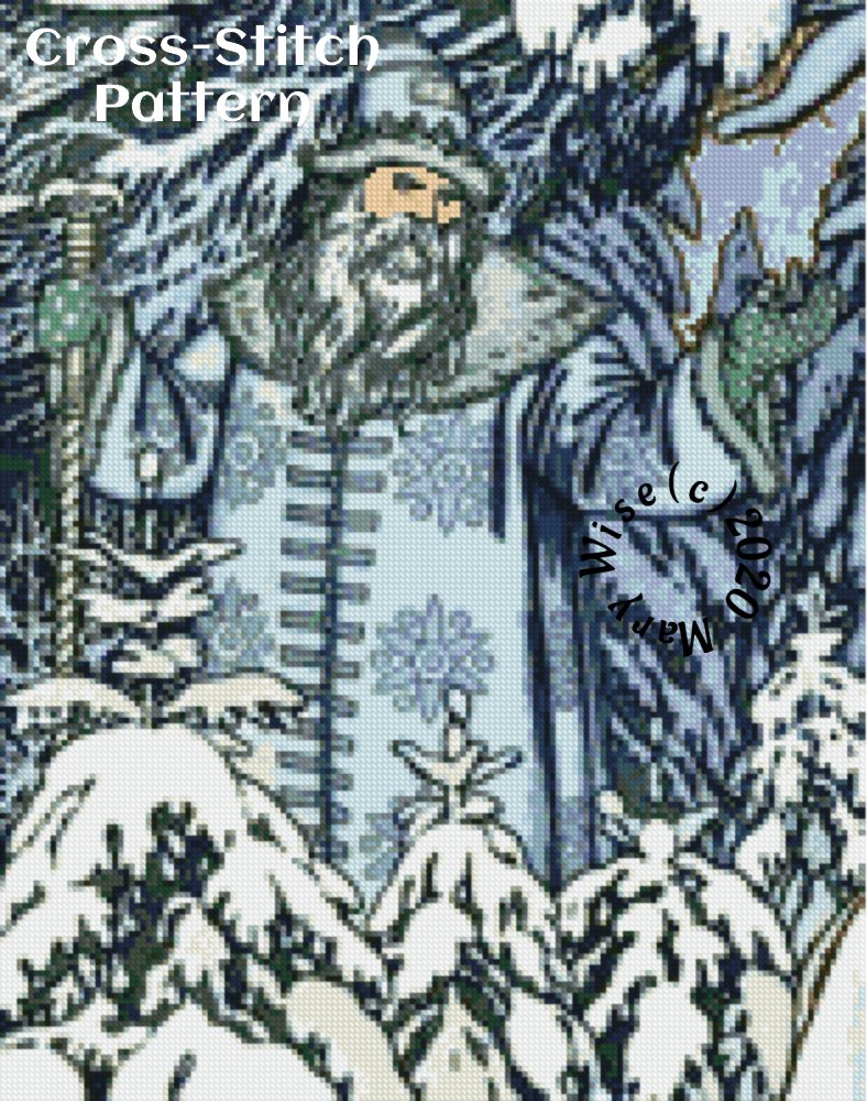 Father Frost Christmas Cross Stitch Chart PDF