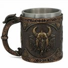 NORDIC VIKING ODIN WITH RAVEN TANKARD DRAGON SCANDINAVIAN MUG (BRANDNEW)