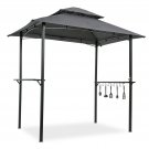 OUTDOOR GRILL GAZEBO 8 x 5 Ft , SOFT TOP CANOPY ,STELL FRAME, HOOKS AND COUNTERS