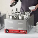 FOOD WARMER / TOPPING STATION WITH (6) 2 1/2 QT. INSET POTS - 120V, 1200W
