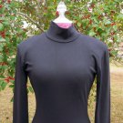 Vintage 80s Betsey Johnson Drop Waist Black High Neck Dress S-M