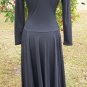 Vintage 80s Betsey Johnson Drop Waist Black High Neck Dress S-M